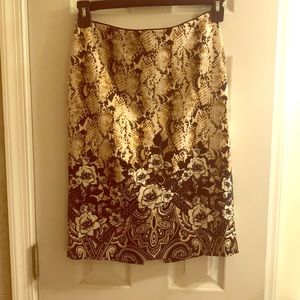 WHBM Animal/Floral Print Pencil Skirt